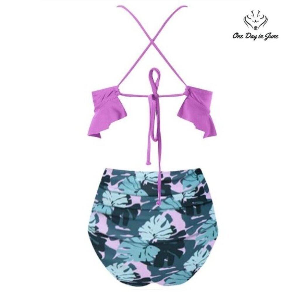 I2Crazy High Waist Ruffle Bikini Swimsuit Size M - Picture 2 of 4